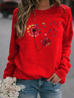 Load image into Gallery viewer, Ladies dandelion dog paw print sweatshirt
