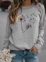 Load image into Gallery viewer, Ladies dandelion dog paw print sweatshirt
