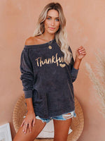 Load image into Gallery viewer, Women&#39;s &quot;Thankful&quot; Print Sweatshirt
