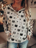 Load image into Gallery viewer, Ladies Cat Paw Print Western Hoodie
