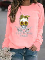 Load image into Gallery viewer, Women&#39;s I DO WHAT I WANT skull print sweatshirt
