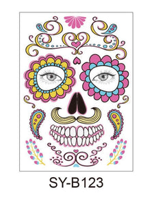 Halloween & Day of the Dead Waterproof Face Tattoo Sticker