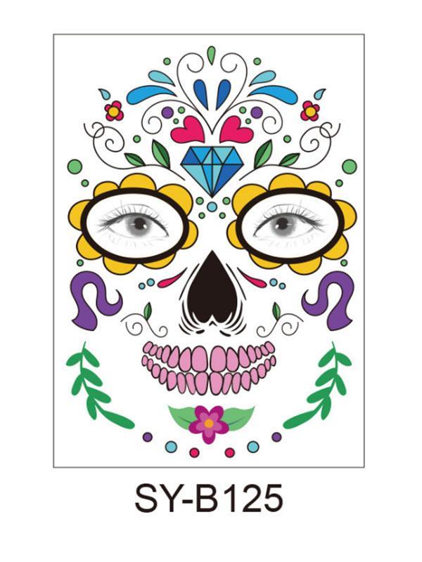 Halloween & Day of the Dead Waterproof Face Tattoo Sticker