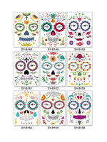 Load image into Gallery viewer, Halloween &amp; Day of the Dead Waterproof Face Tattoo Sticker
