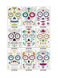 Halloween & Day of the Dead Waterproof Face Tattoo Sticker