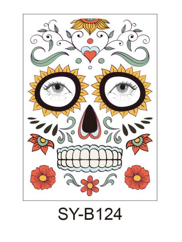 Halloween & Day of the Dead Waterproof Face Tattoo Sticker