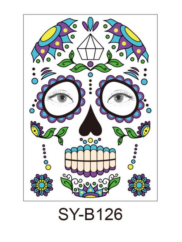 Halloween & Day of the Dead Waterproof Face Tattoo Sticker