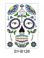 Load image into Gallery viewer, Halloween &amp; Day of the Dead Waterproof Face Tattoo Sticker
