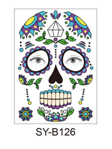 Halloween & Day of the Dead Waterproof Face Tattoo Sticker