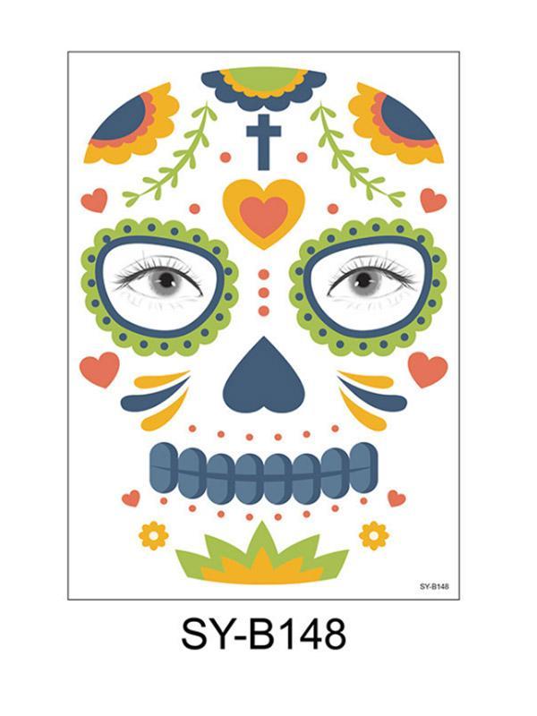 Halloween & Day of the Dead Waterproof Face Tattoo Sticker
