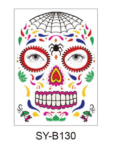 Halloween & Day of the Dead Waterproof Face Tattoo Sticker