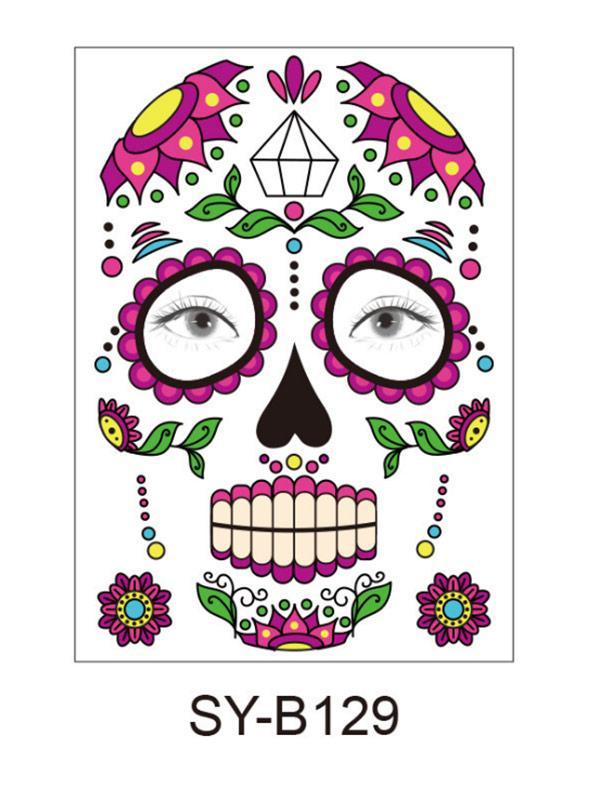 Halloween & Day of the Dead Waterproof Face Tattoo Sticker