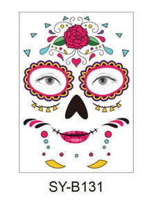Halloween & Day of the Dead Waterproof Face Tattoo Sticker