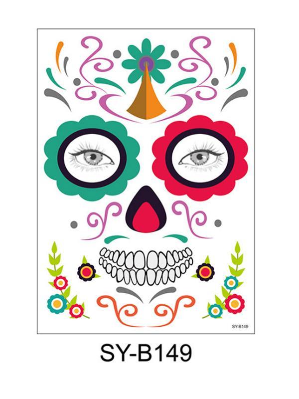 Halloween & Day of the Dead Waterproof Face Tattoo Sticker