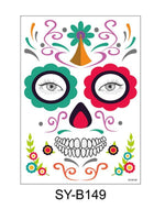Load image into Gallery viewer, Halloween &amp; Day of the Dead Waterproof Face Tattoo Sticker
