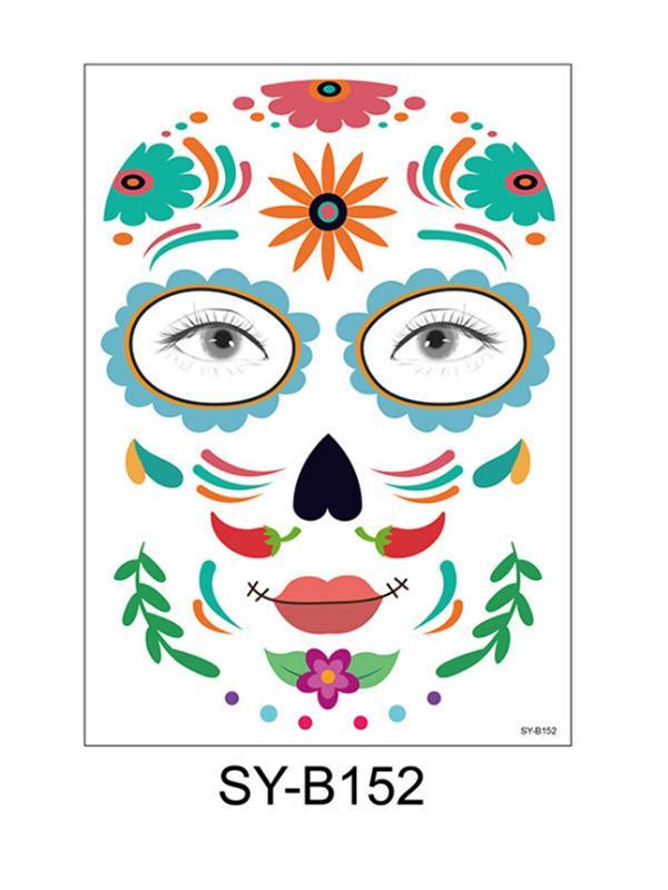 Halloween & Day of the Dead Waterproof Face Tattoo Sticker