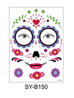 Load image into Gallery viewer, Halloween &amp; Day of the Dead Waterproof Face Tattoo Sticker
