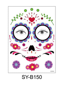 Halloween & Day of the Dead Waterproof Face Tattoo Sticker