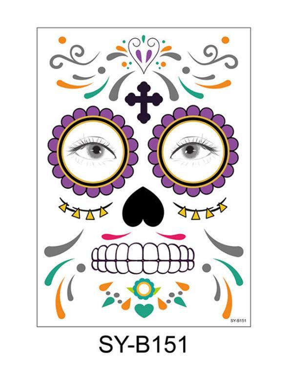 Halloween & Day of the Dead Waterproof Face Tattoo Sticker