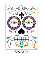 Load image into Gallery viewer, Halloween &amp; Day of the Dead Waterproof Face Tattoo Sticker

