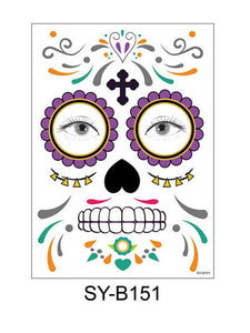Halloween & Day of the Dead Waterproof Face Tattoo Sticker