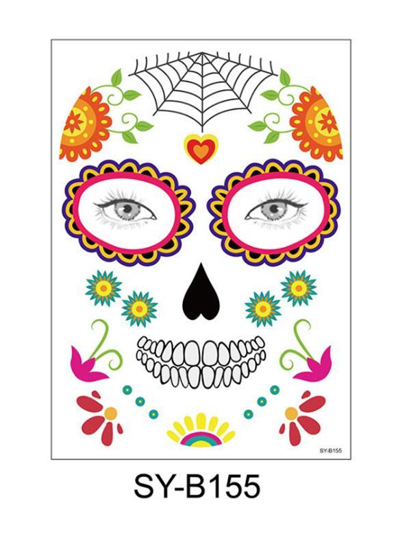 Halloween & Day of the Dead Waterproof Face Tattoo Sticker