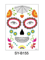Load image into Gallery viewer, Halloween &amp; Day of the Dead Waterproof Face Tattoo Sticker
