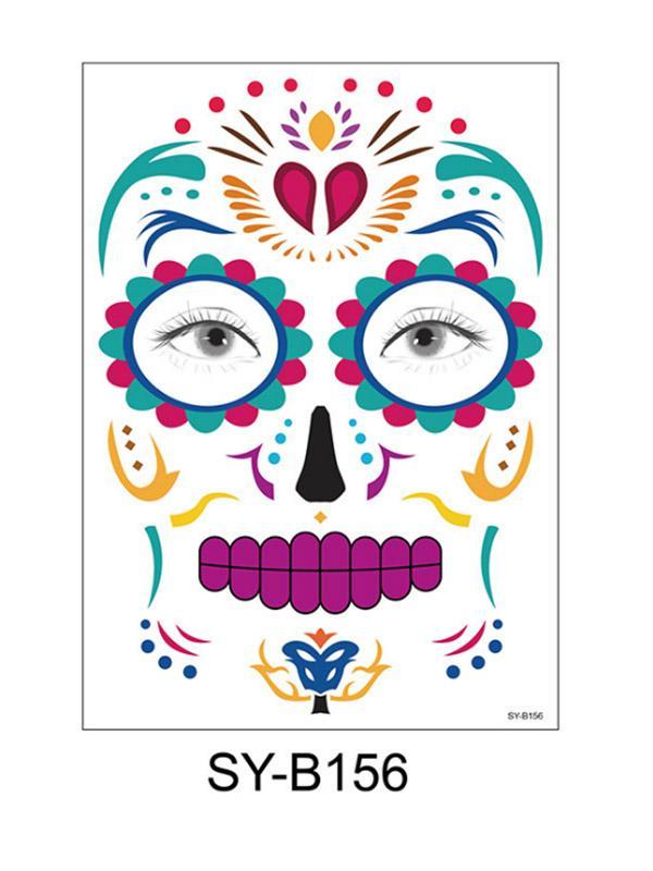 Halloween & Day of the Dead Waterproof Face Tattoo Sticker
