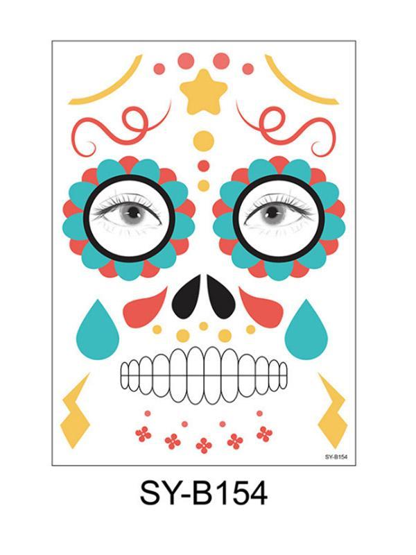 Halloween & Day of the Dead Waterproof Face Tattoo Sticker