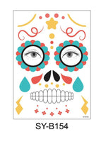 Load image into Gallery viewer, Halloween &amp; Day of the Dead Waterproof Face Tattoo Sticker
