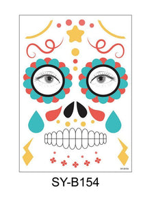 Halloween & Day of the Dead Waterproof Face Tattoo Sticker