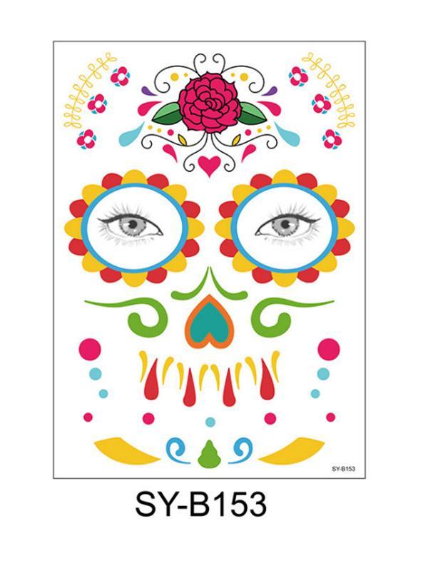 Halloween & Day of the Dead Waterproof Face Tattoo Sticker