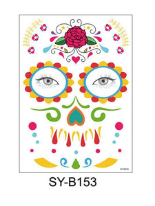 Halloween & Day of the Dead Waterproof Face Tattoo Sticker