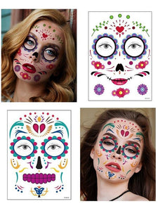 Halloween & Day of the Dead Waterproof Face Tattoo Sticker