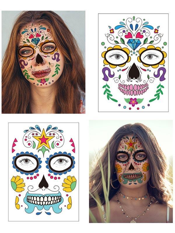 Halloween & Day of the Dead Waterproof Face Tattoo Sticker