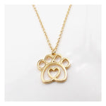 Load image into Gallery viewer, Hollow Love Dog Paw Necklace Pendant

