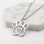 Load image into Gallery viewer, Hollow Love Dog Paw Necklace Pendant
