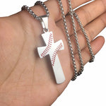 Load image into Gallery viewer, Baseball Cross Pendant Necklace
