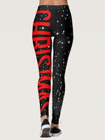 Load image into Gallery viewer, Christmas print high waist tight hip fitness yoga pants

