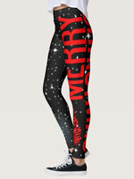 Load image into Gallery viewer, Christmas print high waist tight hip fitness yoga pants

