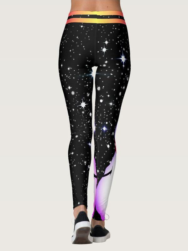 Christmas print high waist tight hip fitness yoga pants