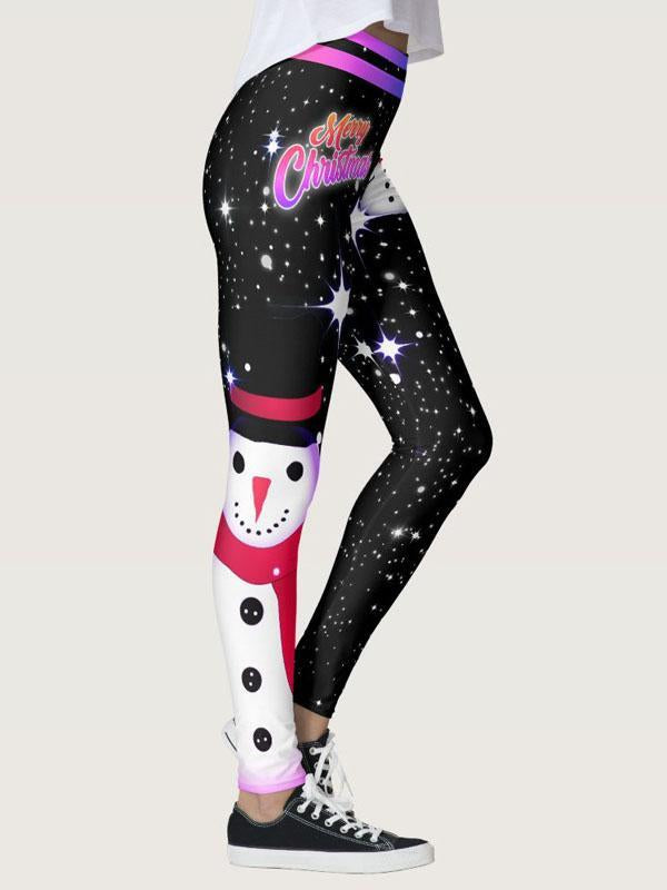 Christmas print high waist tight hip fitness yoga pants