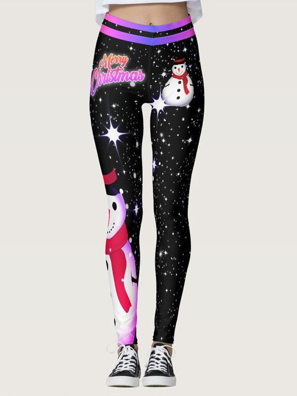 Christmas print high waist tight hip fitness yoga pants