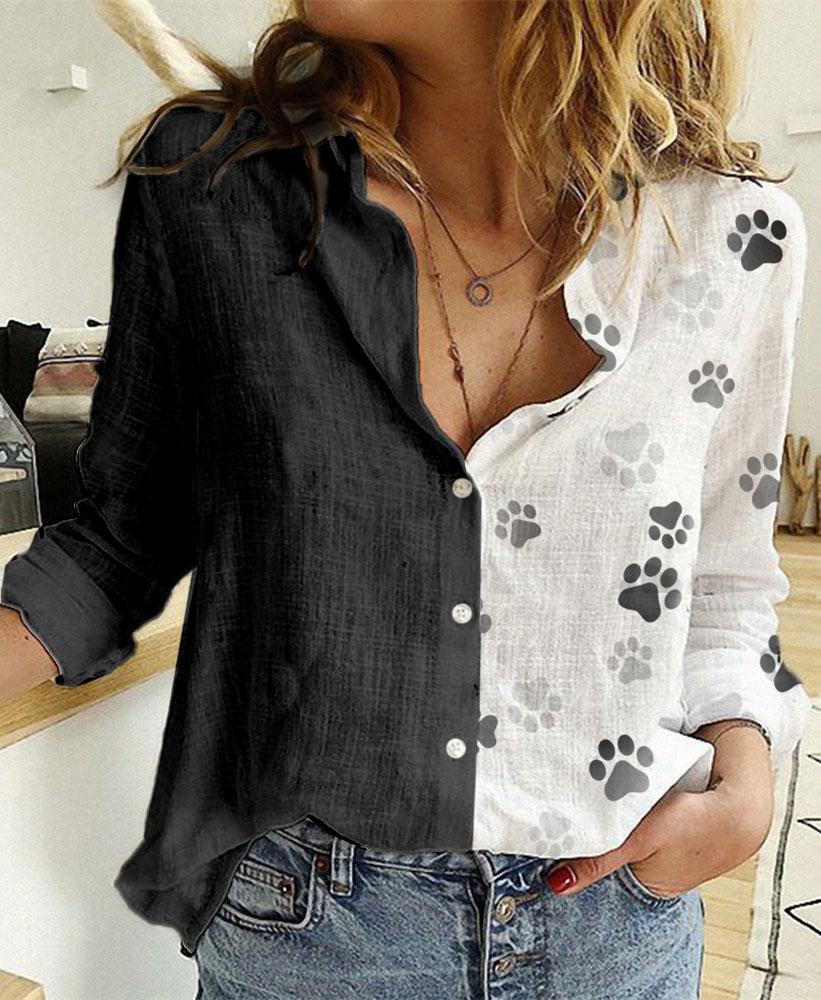 Women's Cat Paw Dog Paw Printed Blouses