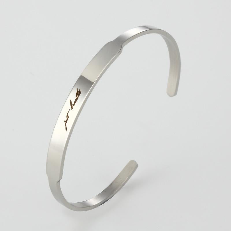 Just Breathe Lettering Bracelet