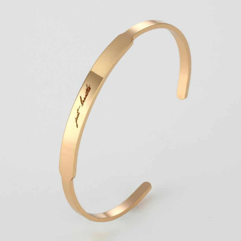 Just Breathe Lettering Bracelet