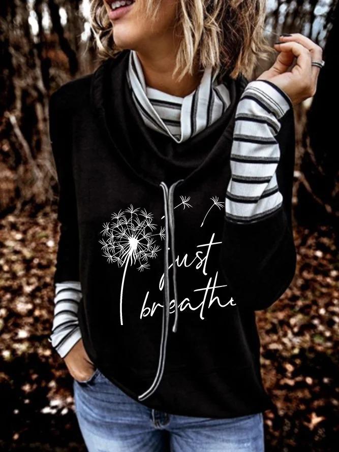 Ladies Faith "Just Breath" Dandelion Print Sweatshirt