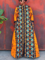 Load image into Gallery viewer, Women&#39;s Retro Long Sleeve Zipper Print Dress
