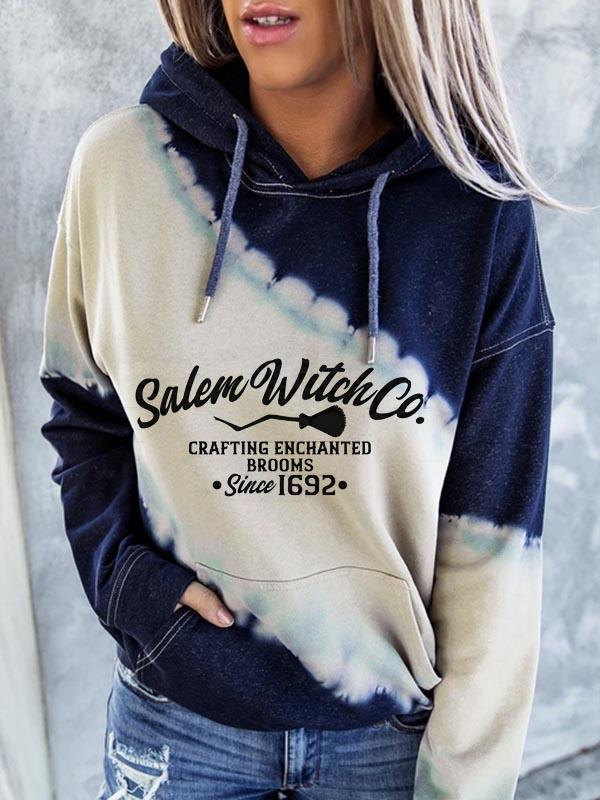 Women's Halloween Salem witch Print Hoodie
