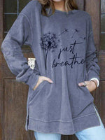 Load image into Gallery viewer, Women&#39;s Just Breathe Dandelion Print Sweatshirt
